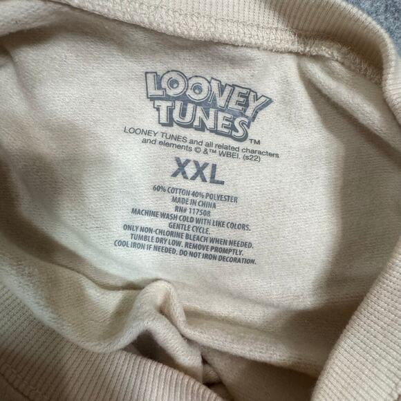 Looney Tunes Unisex Beige Long Sleeves Pullover Sweatshirt Size XXL - Picture 4 of 6